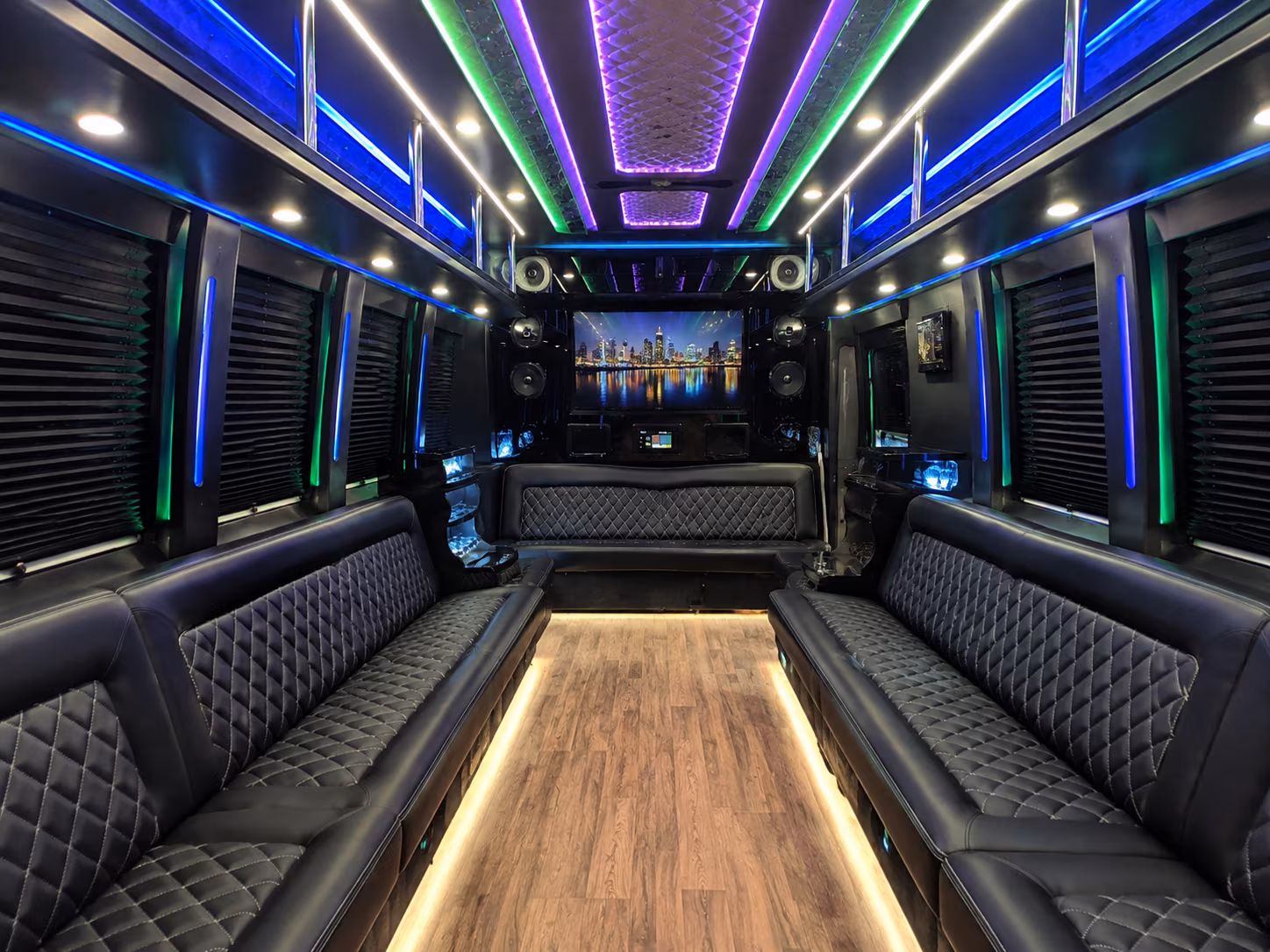 birmingham 25 passenger party bus interior