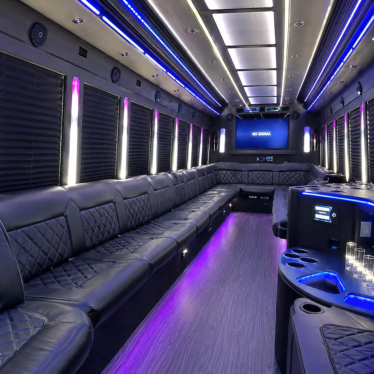 birmingham 30 passenger party bus inside