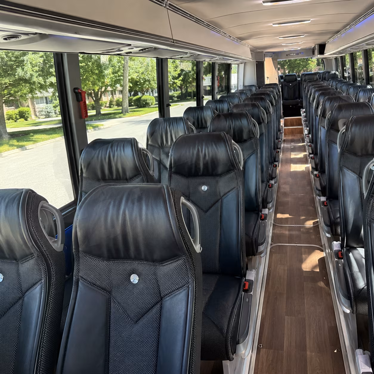 birmingham 40 passenger charter bus inside