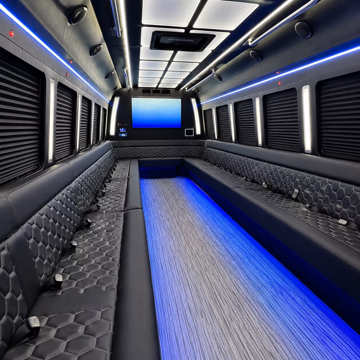 birmingham 50 passenger party bus inside