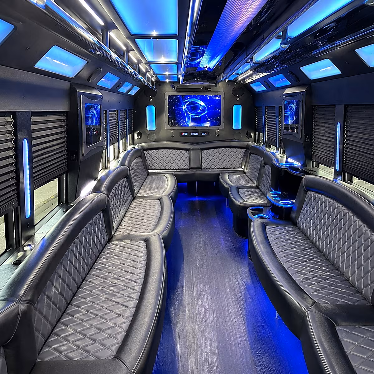 birmingham 50 passenger party bus interior